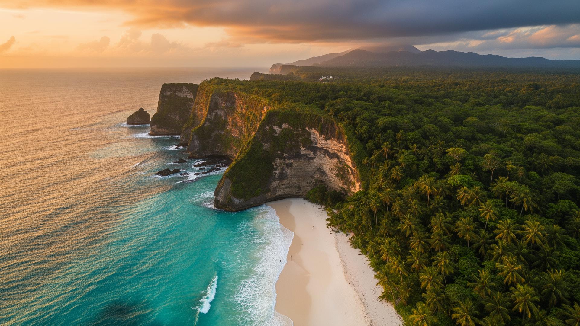 Aerial Bali coastline